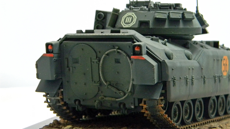 M2 Bradley (Tamiya 1/35)
Highly modified tank commander with new arms, a Hornet head and new hands. Circa 1980 olive drab finish, before they went to the 3 tone Nato camo.
