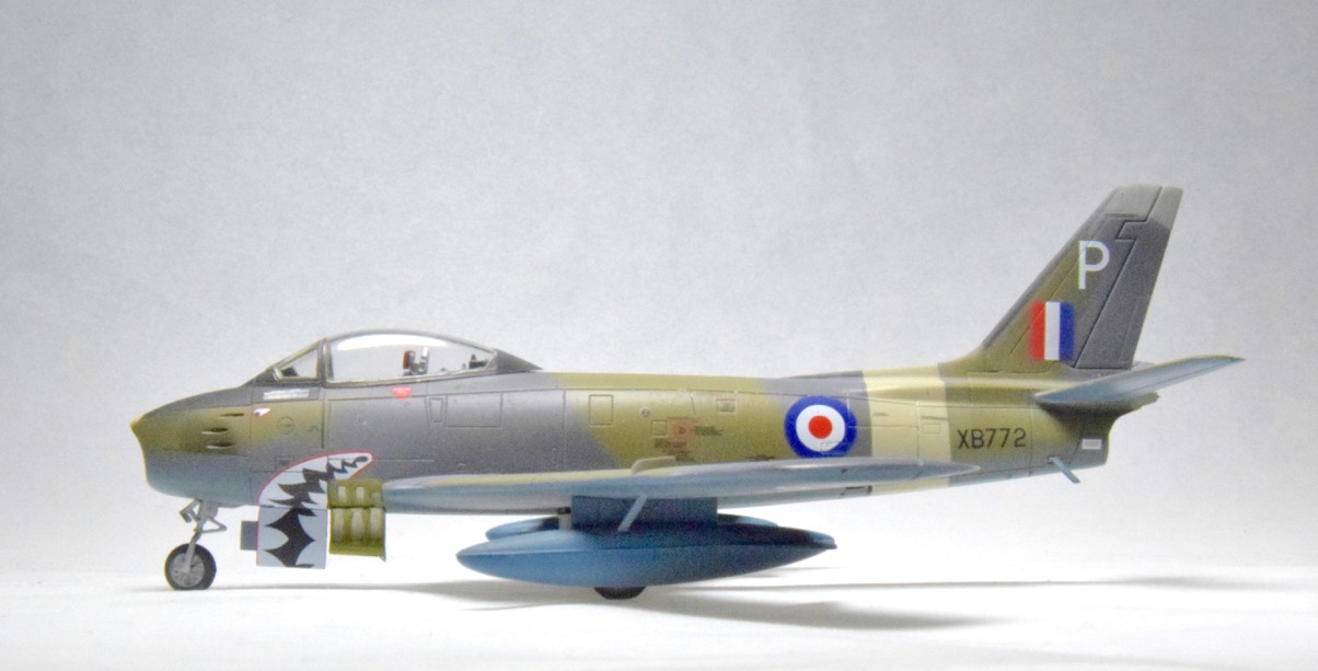 Canadair Sabre F-4 (Airfix 1/72)
This is a new mold from Airfix. It is built out of the box with kit supplied decals. The scale is 1/72 and it is listed as a Canadair Sabre F-4 in service in 1955.
