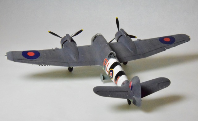 Beaufighter (Airfix 1/72)
Its the new tool Airfix 1/72 scale Beaufighter built out of the box. The actual airplane was stationed in Scotland and its mission was to attack the Nazi navy in the North Sea.
