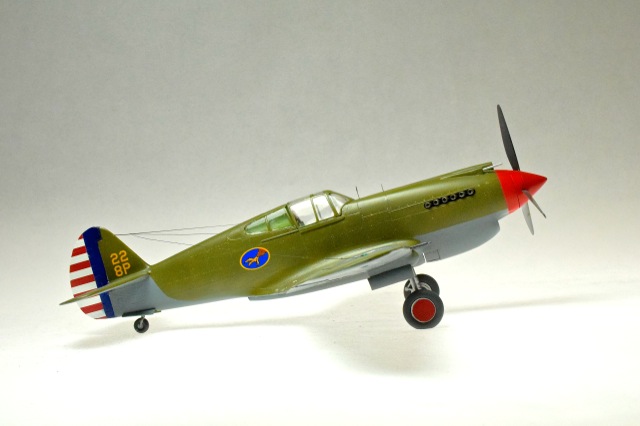Curtiss P-40 CU (Monogram 1/48)
33rd Squadron, 8th Pursuit Group
Langley Field, Virginia, Sept. 1940
Backdated from Monogram 1/48 kit.
