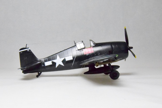 F6F-5 (Eduard 1/72)
This is Eduard’s 1/72 kit of the F6F-5 in the markings of CDR David McCampbell’s aircraft, Minsi III. This model shows 30 victories however, before the war ended, he added four more. He was the U.S. Navy’s “ace of aces”; their number one scorer of the war. 
