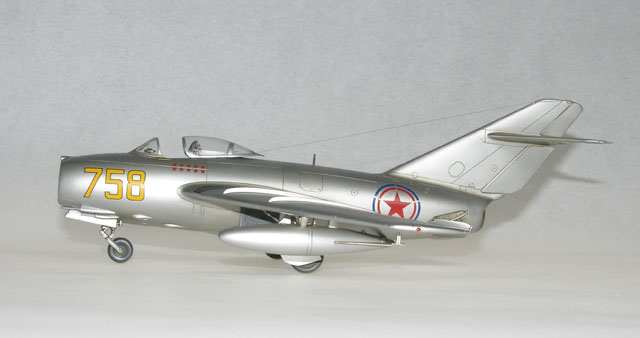 MiG 15 (1/48 Tamiya w/ Aeromaster decals and an Alclad finish)
