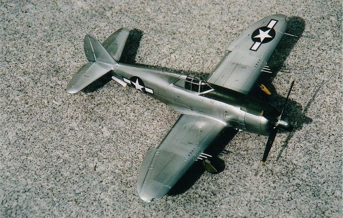 P-47D Razorback
Unmarked P-47D Razorback in a natural metal finish as it would have appeared as a new aircraft at Republic Aircraft.
