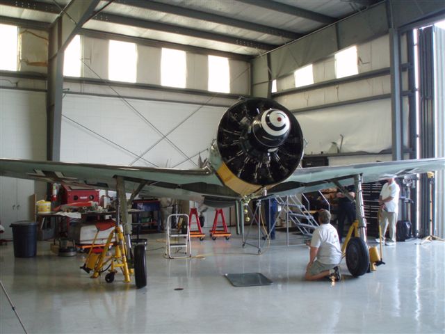 FW-190 A-8 Restoration
This is an FW-190A-8 being rebuilt by a guy in Baton Rouge, LA The craft is being restored an airframe recovered in the early 90's in Rome, France. Engine run-up is scheduled for April/May time frame. No date set for the first 
test flight.

Photographs by Bruce Jenkins Houma-Thibodaux Scale Modelers
