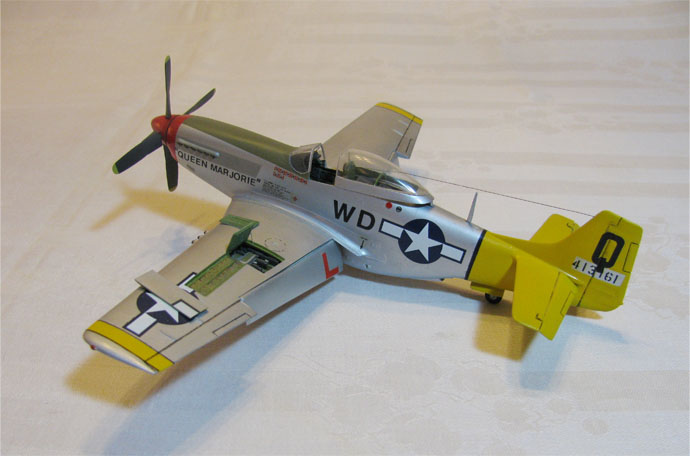 P-51D Queen Marjorie (Monogram 1/48)
Pilot:  Col. Marion Malcom
4th Fighter Sqdn.  52nd  Fighter Grp.  15th AF
Madna, Italy     Spring 1945
