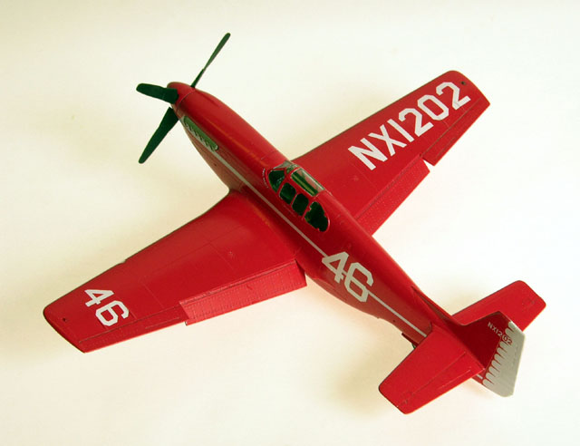 P-51C - Paul Mantz's 1946 Bendix racer. (1/48 Tamiya "B" kit with Accurate Miniatures "C" tail grafted on)
