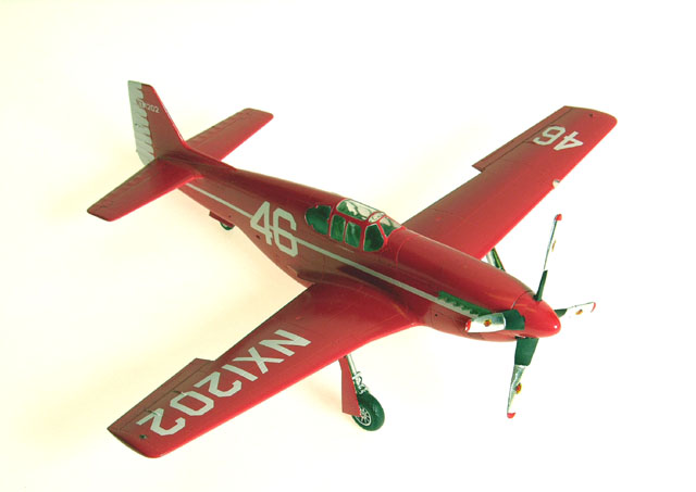 P-51C - Paul Mantz's 1946 Bendix racer. (1/48 Tamiya "B" kit with Accurate Miniatures "C" tail grafted on)
