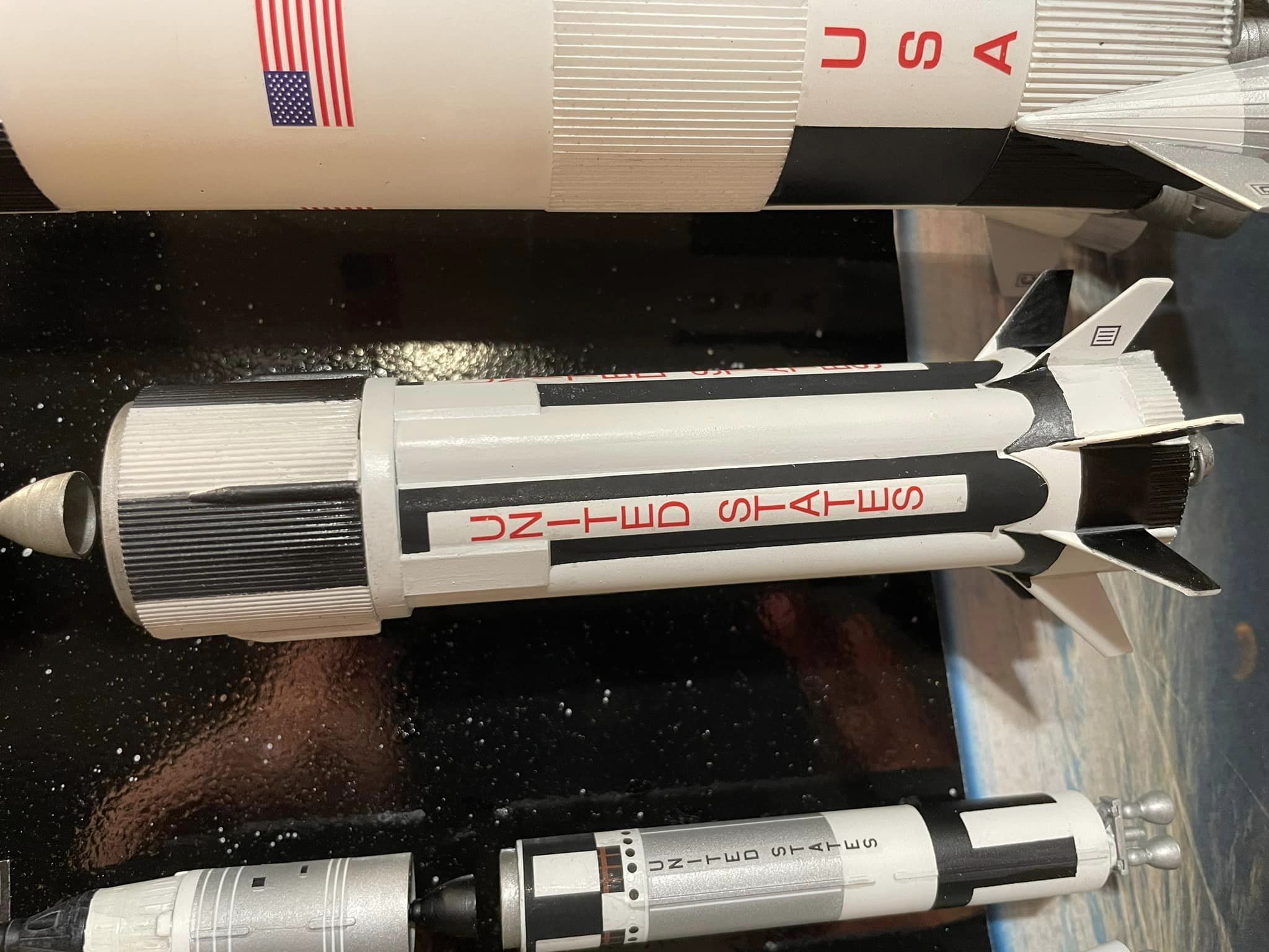 Manned NASA Rockets - Mercury, Gemini, and Apollo (AMT 1/200 w/ custom display)
