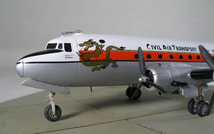 DC-4 (1/144 Minicraft) (White Elephant)    
Civil Air Transport (CAT) was a CIA fronted airline providing 
civillian services as a cover for flying covert ops in SE Asia. In 
1959, CAT was reorganized into Air America, continuing its mission 
well into the Vietnam War.
