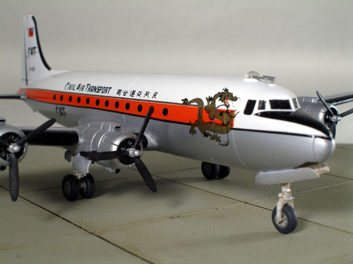 DC-4 (1/144 Minicraft) (White Elephant)    
Civil Air Transport (CAT) was a CIA fronted airline providing 
civillian services as a cover for flying covert ops in SE Asia. In 
1959, CAT was reorganized into Air America, continuing its mission 
well into the Vietnam War.
