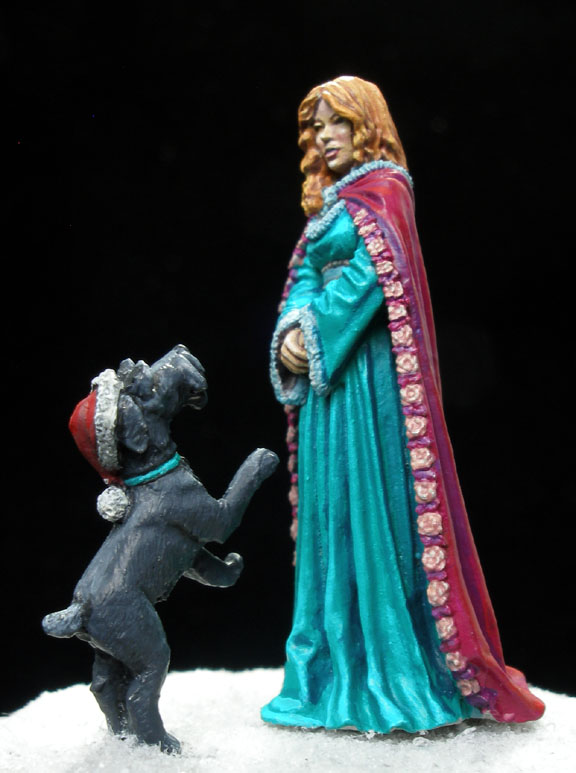 Mrs. Santa and Her Dog
Dark Sword Miniatures 28mm figures

