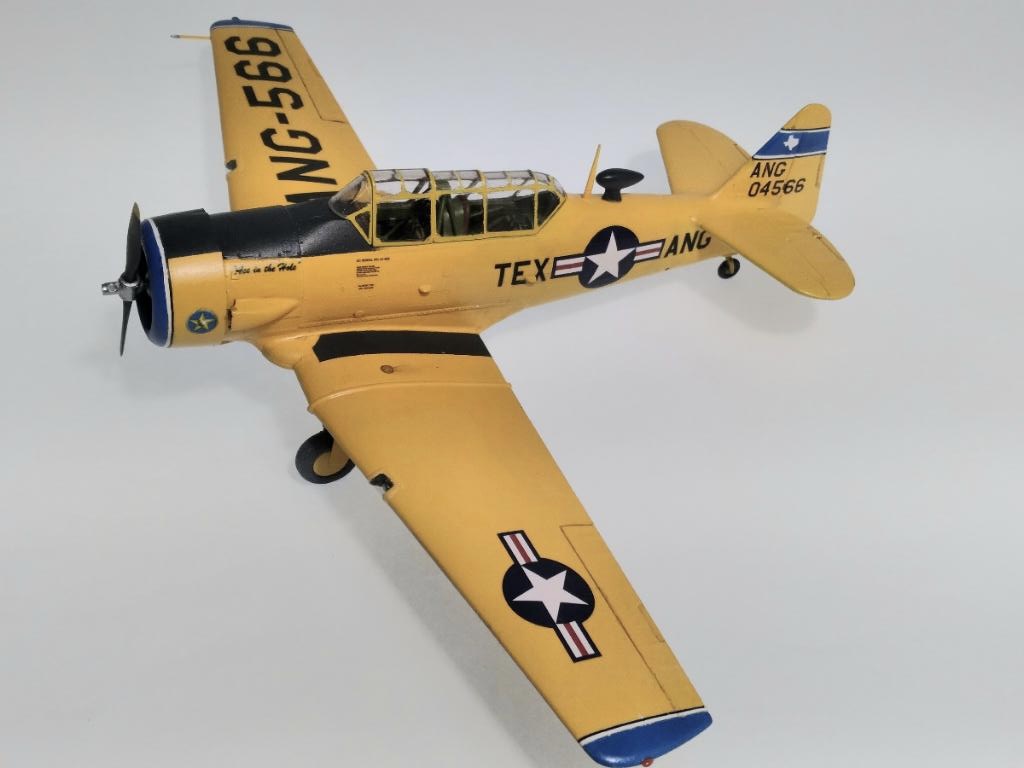 T-6G, Texas Air Guard, Ellington AFB, Mid-1950s (Monogram 1/48)
Part of the TEX ANG Group Build for 2023 IPMS Nationals. Custom decals by Ian Latham and Devon McCullogh.
