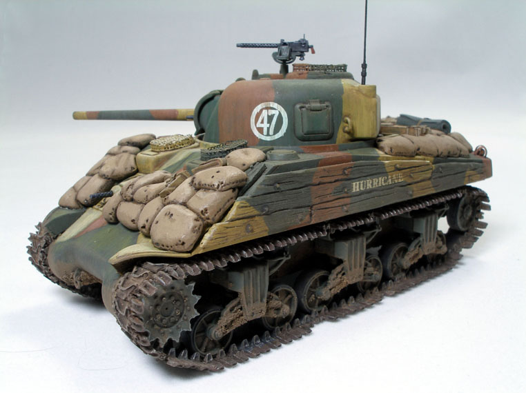 WWII USMC Sherman
Simple conversion with Tamiya 1/48 M4 and Verlinden USMC Sherman set.
