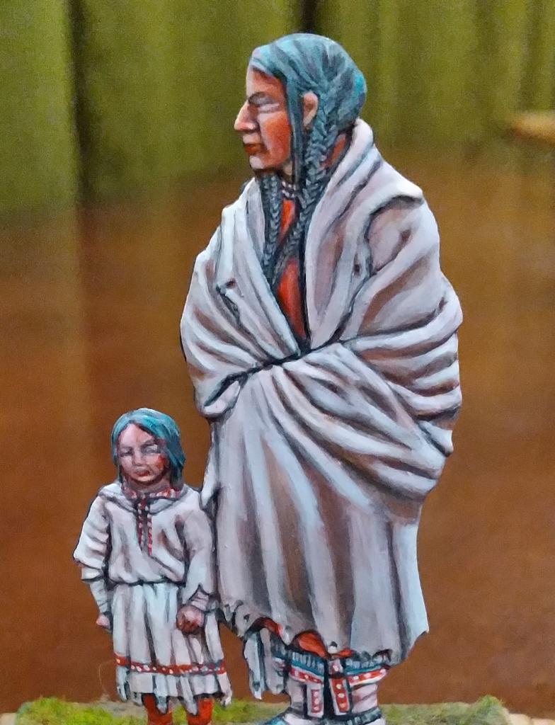 Indian Woman and Daughter (54mm Flat)
