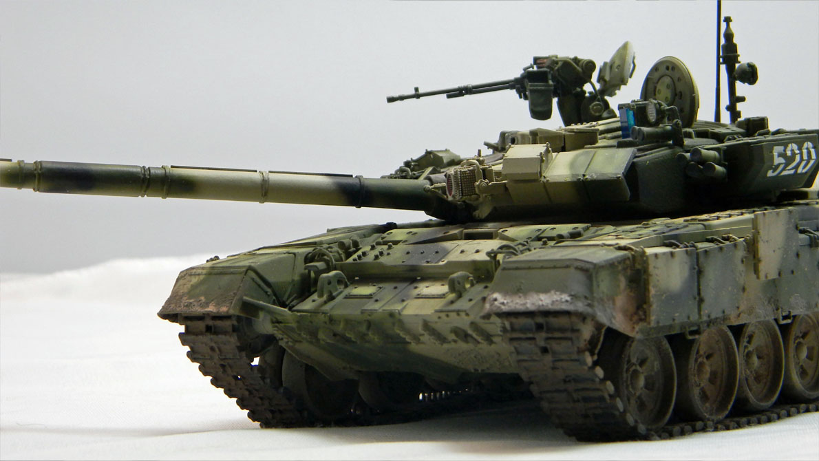 T-90 (Zvezda 1/35)
Added a set of Trumpeter individual link tracks and a couple of TANK modern Russian tank crew. AK interactive Russian colors used for the finish. The diorama base is made up of Italeri wall gate.
 
