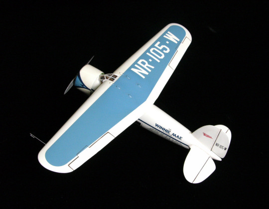 Lockheed Vega, the Winnie Mae of Oklahoma, piloted by Wiley Post to four world speed records between August 27, 1930 and March 15, 1935. (1/48 Esci/Ertl)
