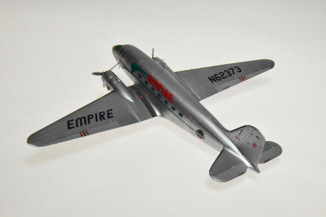 DC-3, Empire Airlines (Minicraft 1/144)
Empire Airlines markings by Draw Decals. Empire flew DC-3 in Idaho beginning in 1948.
