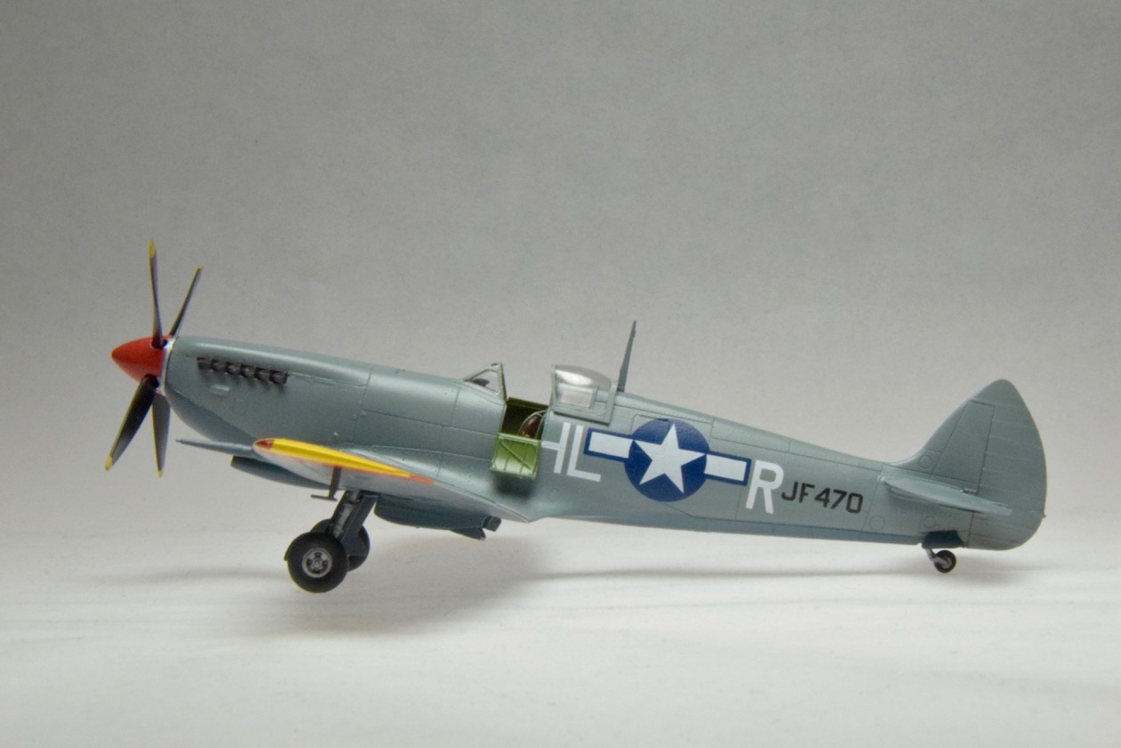 Spitfire Mk VIII (Eduard Profi-Kit 1/72)
It is in the markings of the 308th. FW, 31st. Fighter Group stationed at Fano Air Base in Fano Italy, ca. 1944-45.
