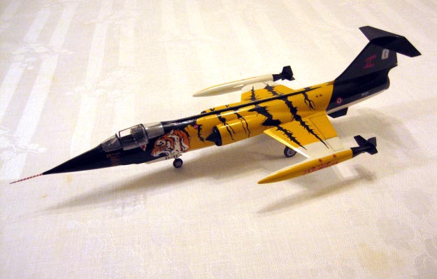 F-104S (Monogram 1/48)
This one is another Italian Air Force F-104S.  Italians were the only ones to operate the S and happily they would paint them up special for things as important as the squadron commander's dog's birthday.
