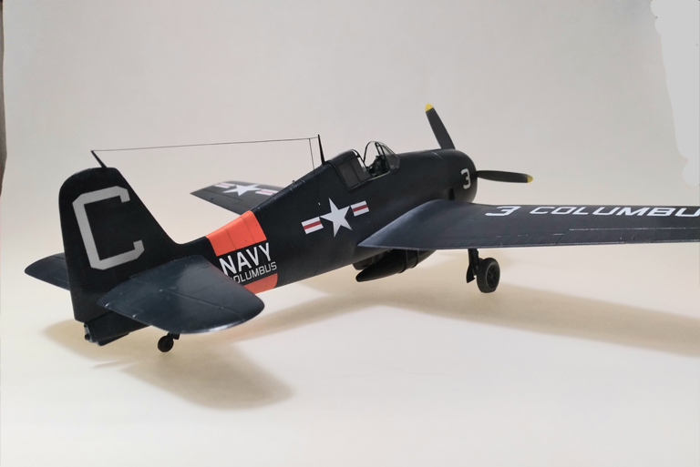 Grumman F6F-5 Hellcat, NAS Columbus 1952 (Otaki 1/48, converted from -3)
