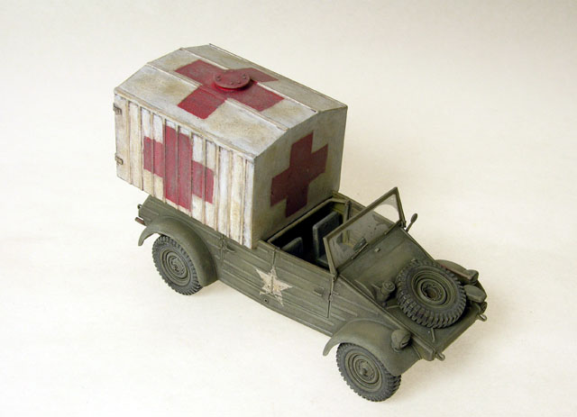 Captured Kubelwagen Ambulance w/ scratchbuilt ambulance cab
