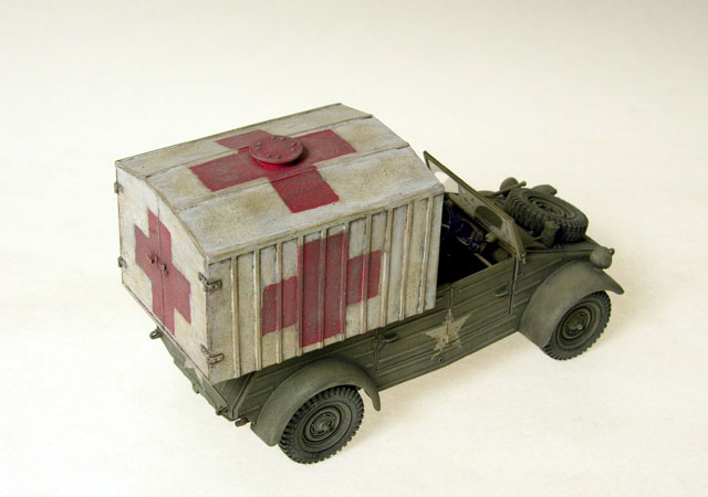 Captured Kubelwagen Ambulance w/ scratchbuilt ambulance cab
