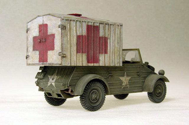 Captured Kubelwagen Ambulance w/ scratchbuilt ambulance cab
