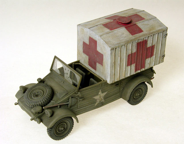 Captured Kubelwagen Ambulance w/ scratchbuilt ambulance cab
