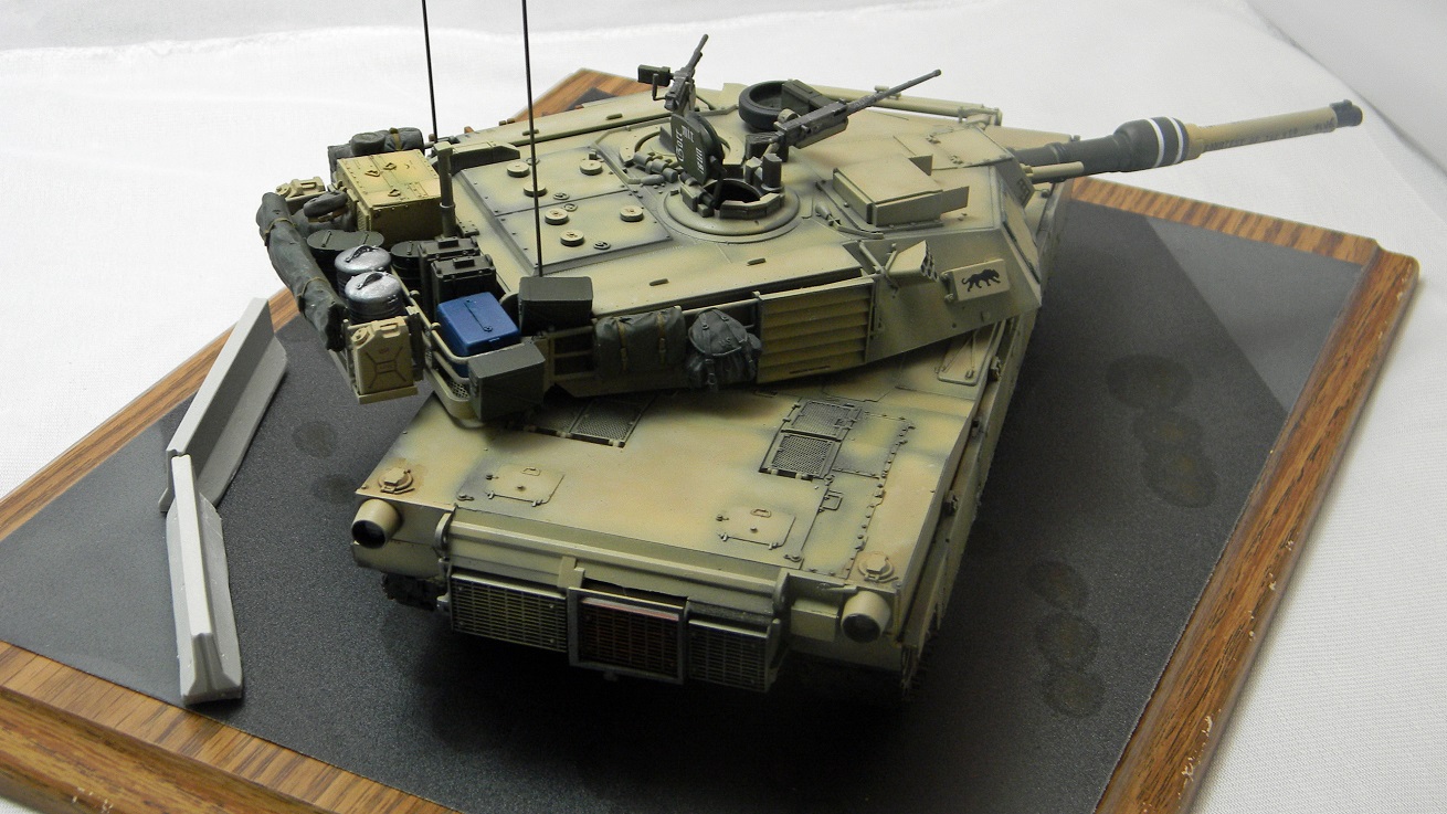 M1A1 (Academy 1/35) 
Echelon decals and Verlinden stowage.
