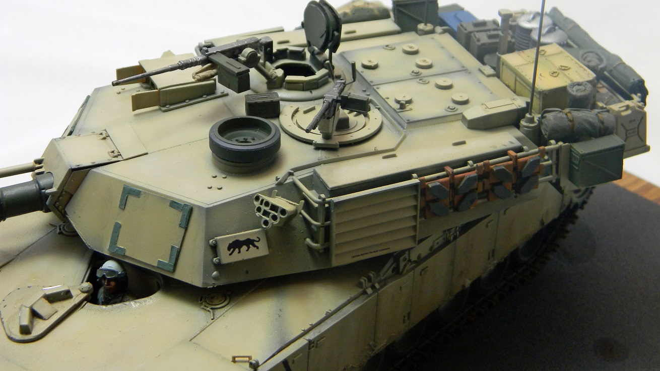 M1A1 (Academy 1/35) 
Echelon decals and Verlinden stowage.
