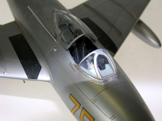 MiG 15 (1/48 Tamiya w/ Aeromaster decals and an Alclad finish)
