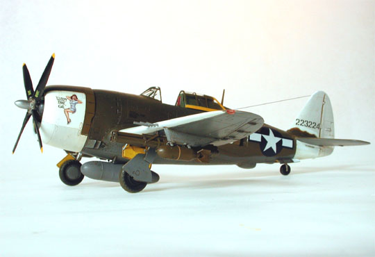 1/72 scale Tamiya P-47D Razorback finished as "Sleepy Time Gal"
