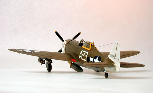 1/72 scale Tamiya P-47D Razorback finished as "Sleepy Time Gal"
