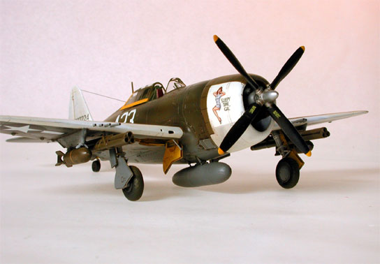 1/72 scale Tamiya P-47D Razorback finished as "Sleepy Time Gal"
