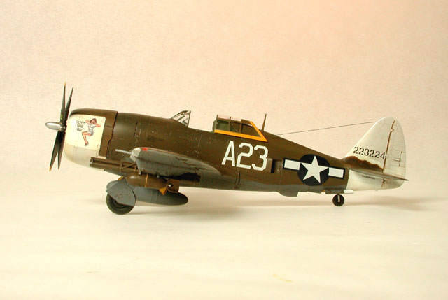 1/72 scale Tamiya P-47D Razorback finished as "Sleepy Time Gal"
