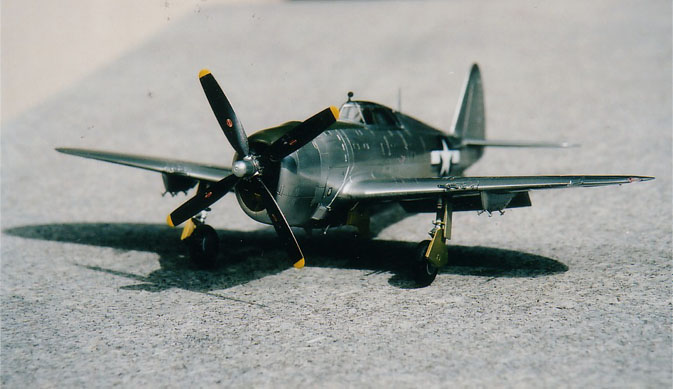 P-47D Razorback
Unmarked P-47D Razorback in a natural metal finish as it would have appeared as a new aircraft at Republic Aircraft.
