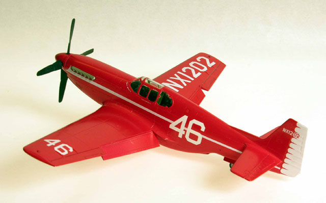 P-51C - Paul Mantz's 1946 Bendix racer. (1/48 Tamiya "B" kit with Accurate Miniatures "C" tail grafted on)
