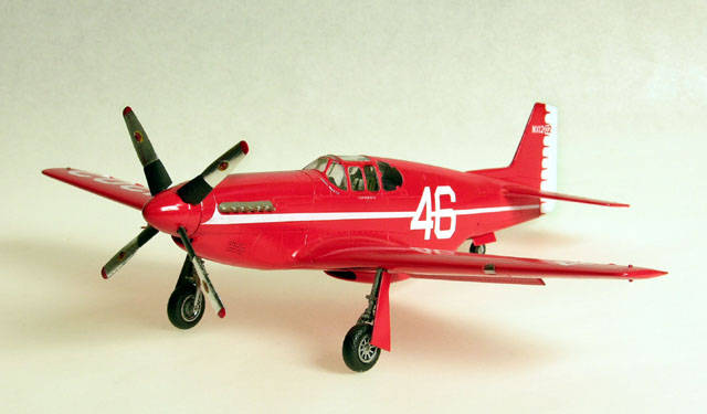 P-51C - Paul Mantz's 1946 Bendix racer. (1/48 Tamiya "B" kit with Accurate Miniatures "C" tail grafted on)
