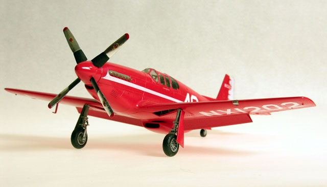 P-51C - Paul Mantz's 1946 Bendix racer. (1/48 Tamiya "B" kit with Accurate Miniatures "C" tail grafted on)
