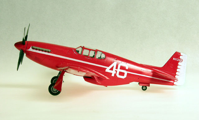 P-51C - Paul Mantz's 1946 Bendix racer. (1/48 Tamiya "B" kit with Accurate Miniatures "C" tail grafted on)
