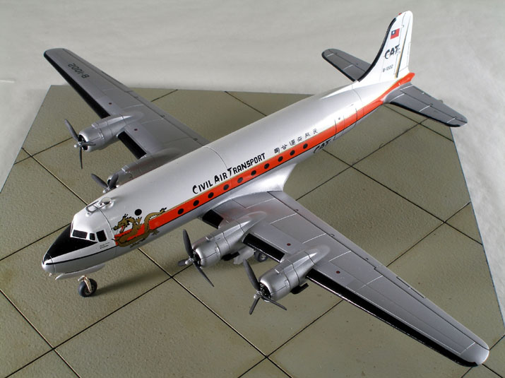 DC-4 (1/144 Minicraft) (White Elephant)    
Civil Air Transport (CAT) was a CIA fronted airline providing 
civillian services as a cover for flying covert ops in SE Asia. In 
1959, CAT was reorganized into Air America, continuing its mission 
well into the Vietnam War.
