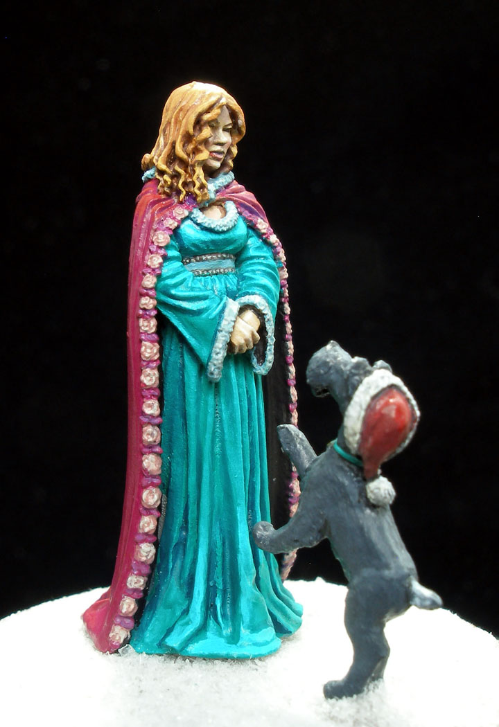 Mrs. Santa and Her Dog
Dark Sword Miniatures 28mm figures

