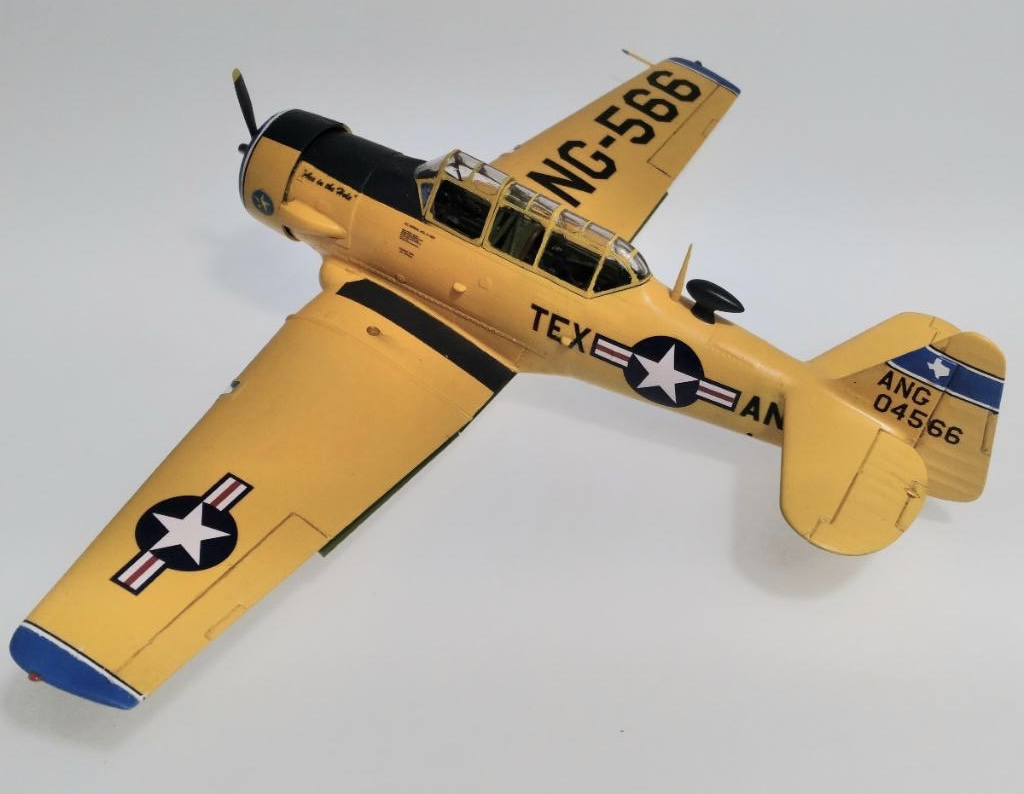 T-6G, Texas Air Guard, Ellington AFB, Mid-1950s (Monogram 1/48)
Part of the TEX ANG Group Build for 2023 IPMS Nationals. Custom decals by Ian Latham and Devon McCullogh.
