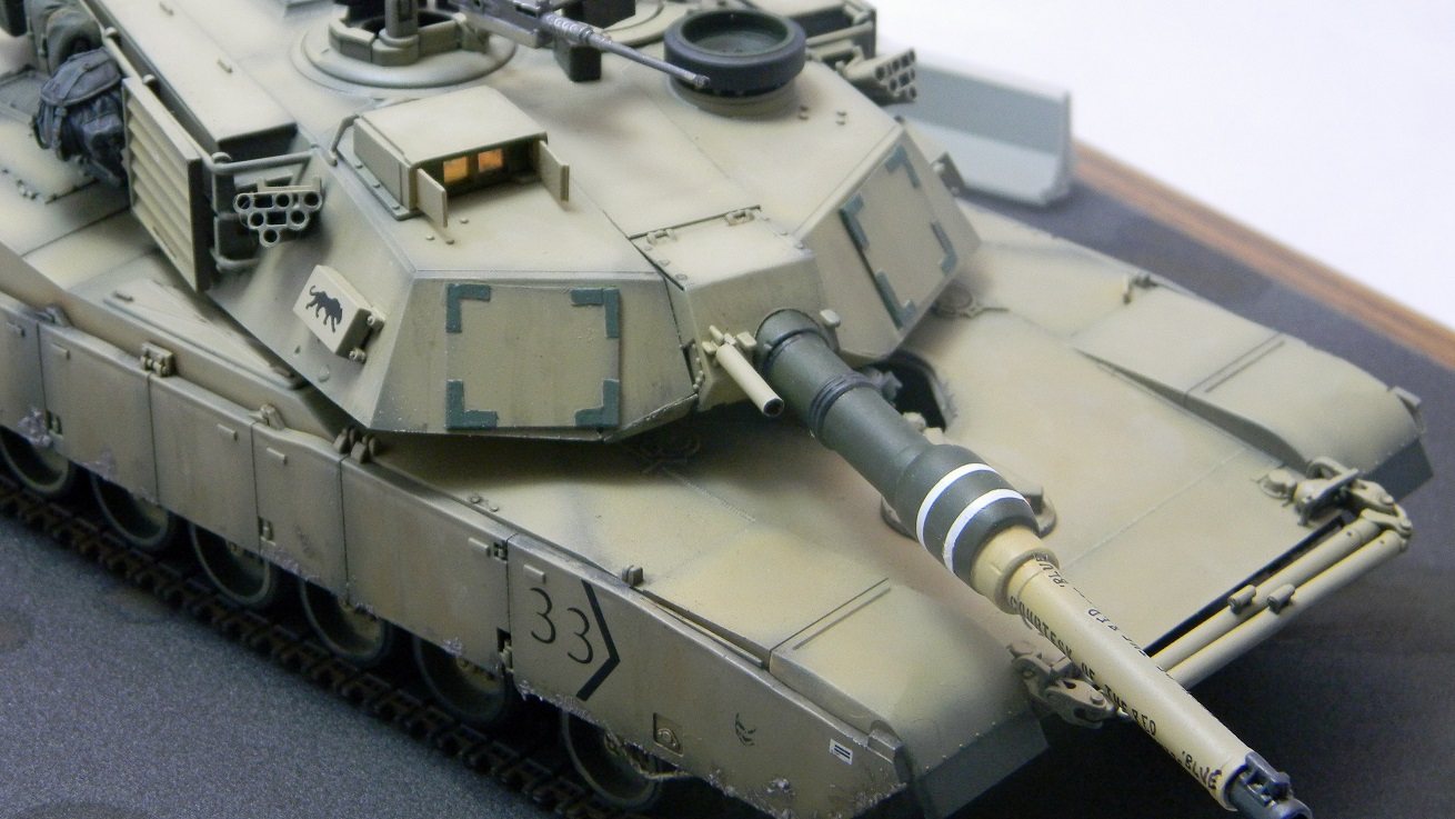 M1A1 (Academy 1/35) 
Echelon decals and Verlinden stowage.
