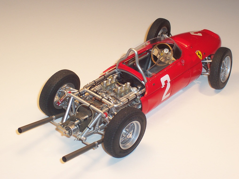 Ferrari 156 Sharknose (1/20 MFH)
World Champion Phil Hill’s 1961 Ferrari 156 Sharknose in 1/20 from MFH kit with scratched parts and details.
