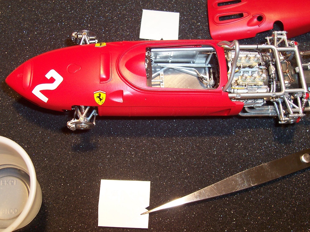 Ferrari 156 Sharknose (1/20 MFH)
World Champion Phil Hill’s 1961 Ferrari 156 Sharknose in 1/20 from MFH kit with scratched parts and details.
