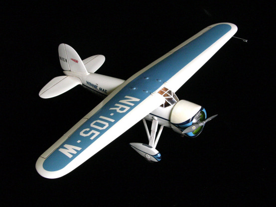 Lockheed Vega, the Winnie Mae of Oklahoma, piloted by Wiley Post to four world speed records between August 27, 1930 and March 15, 1935. (1/48 Esci/Ertl)
